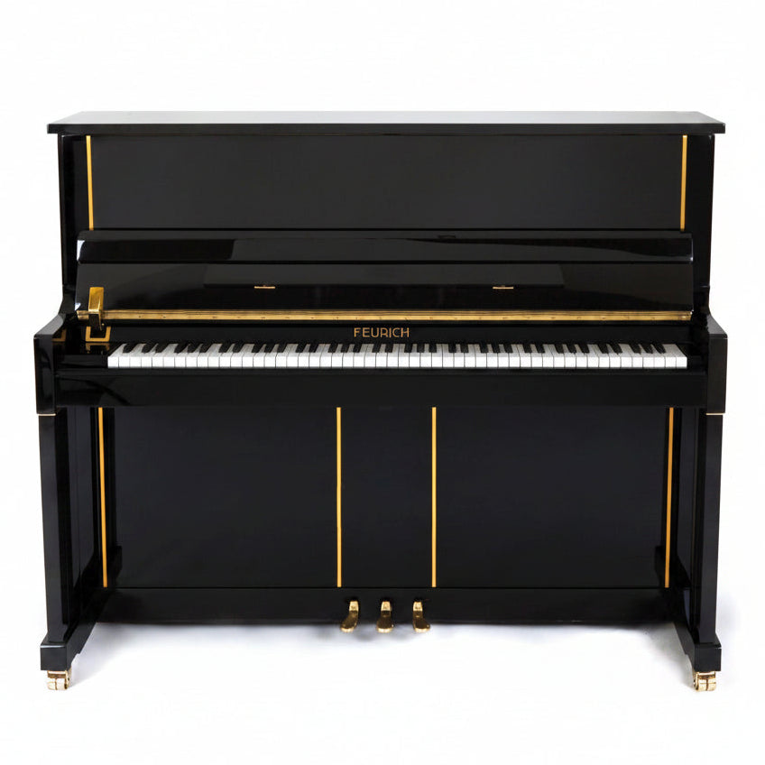 Feurich Mod. F125 - Design - Negro pulido, Herraje dorado.