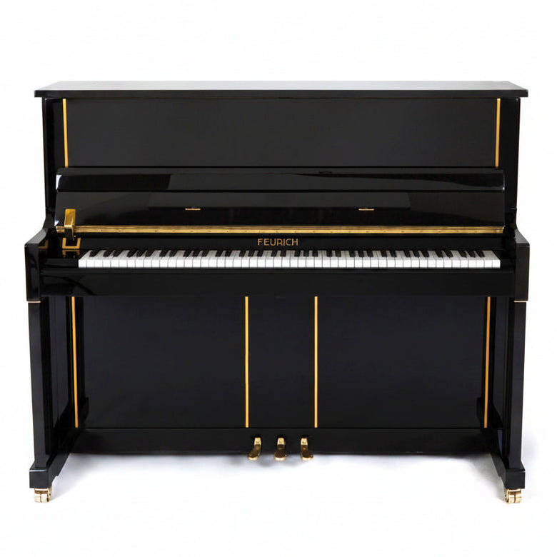 Feurich Mod. F125 - Design - Negro pulido, Herraje dorado.